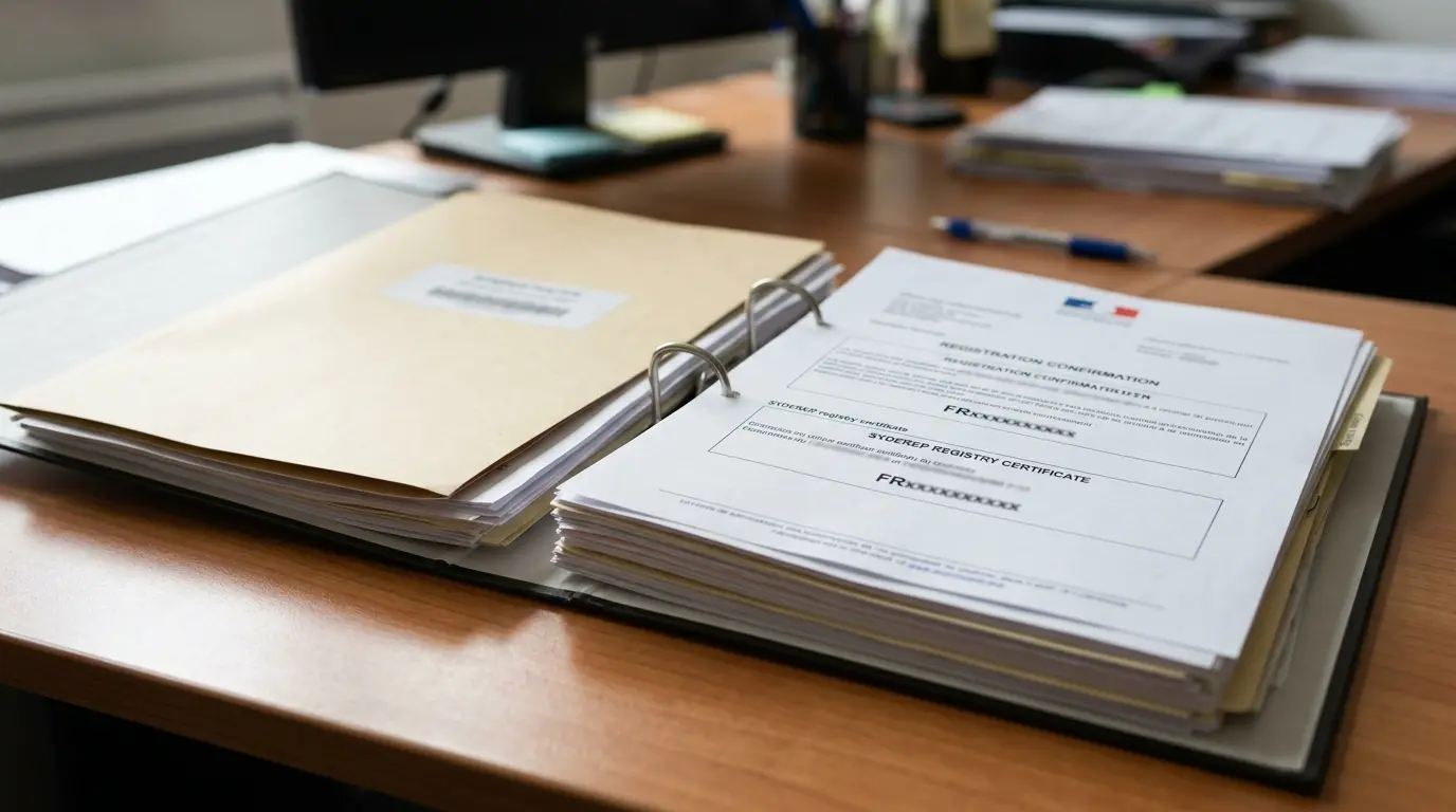 Official registry documentation displaying a French unique identifier record.
