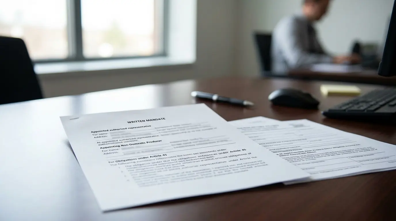 Authorised representative written mandate documentation for cross-border packaging EPR compliance